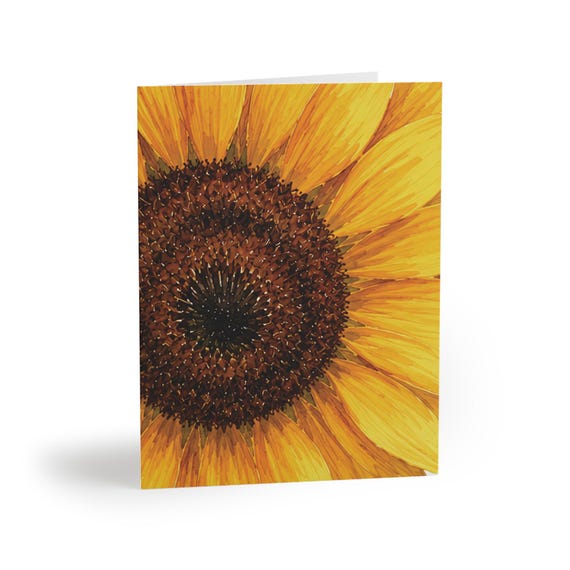 Watercolor Sunflower Greeting Card, Botanical Floral Art, Yellow Flower Note Card Watercolor Sunflower Greeting Card, Botanical Floral Art, Yellow Flower Note Card by Bill Shew