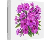 Purple Garden Phlox Botanical Art Classic Stretched Canvas | Floral Wall Decor, detail view (Bill Shew)