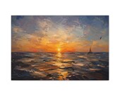 Sunset Seascape Canvas | Matte Stretched Wall Art, Bill Shew canvas print