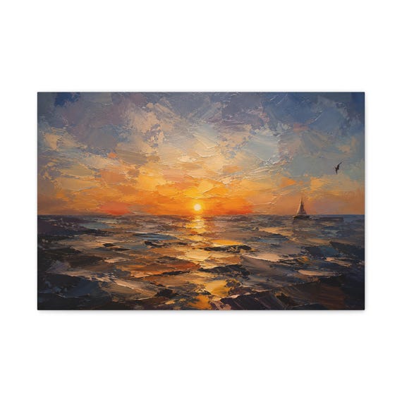 Sunset Seascape Canvas | Matte Stretched Wall Art, Bill Shew canvas print
