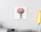 Pink Purple Floral Bouquet Botanical Art Classic Stretched Canvas, detail view (Bill Shew)