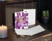 Purple Toad Lily Watercolor Greeting Card, Spotted Floral Art (Blank Note Card), alternate view (Bill Shew)