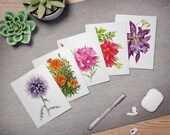Floral Note Cards, Botanical Greeting Assortment (Set of 5), alternate view (Bill Shew)