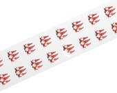 Scandinavian Christmas Gnome Sticker, Festive Knit Hat Art (Roll of 50), close-up (Bill Shew)