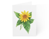 False Sunflower Greeting Card, Digital Art Print, Botanical Card, Blank Inside, Bill Shew wall art print