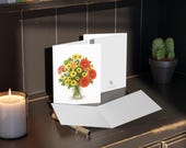 Colorful Wildflower Bouquet Watercolor Greeting Card, Floral Note Card, alternate view (Bill Shew)