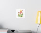 Pink Orange Tulip Botanical Art Classic Stretched Canvas | Floral Wall Decor, alternate view (Bill Shew)