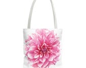 Gazania Watercolor Tote Bag, Botanical Floral Canvas Bag, Orange Yellow Flower Tote, alternate view (Bill Shew)