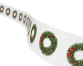 Christmas Wreath Sticker, Holiday Wreath Sticker, Evergreen Wreath, framing detail (Bill Shew)