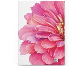 Pink Zinnia Hardcover Journal | Watercolor Floral Notebook, Lined Pages, in-room view (Bill Shew)