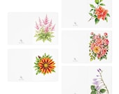 Assorted Floral Note Cards, Watercolor Garden Flower Prints, close-up (Bill Shew)