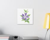 Purple Periwinkle Botanical Watercolor Flower Art | Vinca Floral Wall Decor, detail view (Bill Shew)