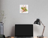 Orange Ixora Botanical Art Classic Stretched Canvas | Tropical Floral Wall Decor, in-room view (Bill Shew)