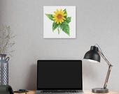 Golden False Sunflower Botanical Art Classic Stretched Canvas | Floral Wall Decor, alternate view (Bill Shew)