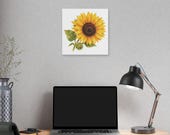 Golden Sunflower Botanical Art Classic Stretched Canvas | Floral Wall Decor, alternate view (Bill Shew)