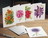 Floral Note Cards, Botanical Greeting Assortment (Set of 5), detail view (Bill Shew)