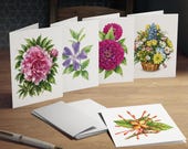 Watercolor Floral Note Cards, Assorted Flower Basket Designs (Digital Art Print), alternate view (Bill Shew)