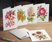 Watercolor Floral Note Cards, Assorted Garden Blooms (Set of 5), alternate view (Bill Shew)