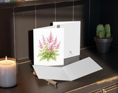 8 cards - Pink Astilbe Botanical Greeting Card, Watercolor Floral Art Print (Blank Inside), alternate view (Bill Shew)