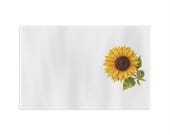 Sunflower Botanical Watercolor Tea Towel | Floral Kitchen Dish Towel, alternate view (Bill Shew)