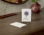 Globe Thistle Greeting Card, Digital Art Print, Botanical Card, Blank Inside, detail view (Bill Shew)