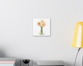 White Daffodil Botanical Art Classic Stretched Canvas | Floral Vase Wall Decor, alternate view (Bill Shew)