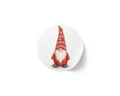 Christmas Gnome Sticker, Red Gnome Sticker, Scandinavian Gnome, Holiday Sticker by Bill Shew