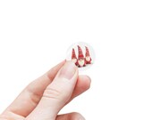 Scandinavian Christmas Gnome Sticker, Festive Knit Hat Art (Roll of 50), detail view (Bill Shew)