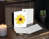Chocolate Flower Botanical Watercolor Greeting Card, Yellow Wildflower Art, alternate view (Bill Shew)