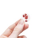Watercolor Candy Cane Sticker, Red White Snowflakes, Holiday Decor (Roll), detail view (Bill Shew)