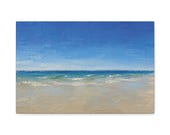 Minimalist Beach Canvas Print, Blue Sky Ocean, Coastal Wall Art (Digital Art), close-up (Bill Shew)