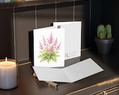 8 cards - Pink Astilbe Botanical Greeting Card, Watercolor Floral Art Print (Blank Inside), alternate view (Bill Shew)