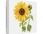 Golden Sunflower Botanical Art Classic Stretched Canvas | Floral Wall Decor, detail view (Bill Shew)