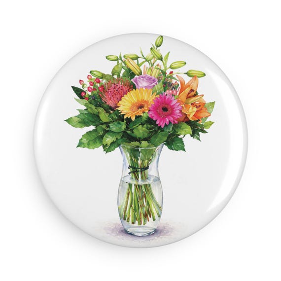 Wildflower Bouquet Magnet, Floral Fridge Magnet, Colorful Flower Magnet by Bill Shew