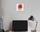 Red Oriental Poppy Botanical Art Classic Stretched Canvas | Floral Wall Decor, in-room view (Bill Shew)