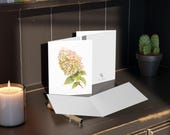 8 cards - Panicle Hydrangea Watercolor Greeting Card, Pink and White Hydrangea, alternate view (Bill Shew)