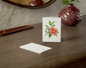 Orange Hibiscus Card, Digital Art Print, Botanical Card, Blank Inside, detail view (Bill Shew)