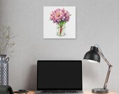 Pink Purple Floral Bouquet Botanical Art Classic Stretched Canvas, alternate view (Bill Shew)