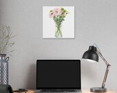 Pink Chrysanthemum Bouquet Botanical Art Classic Stretched Canvas, alternate view (Bill Shew)