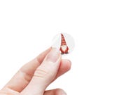 Christmas Gnome Sticker, Red Gnome Sticker, Scandinavian Gnome, Holiday Sticker, framing detail (Bill Shew)