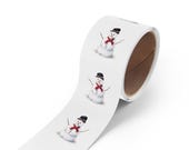 Watercolor Snowman Sticker, Festive Winter Decor, Holiday Art (1"x1" or 2"x2"), in-room view (Bill Shew)