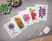 Floral Note Cards, Botanical Greeting Assortment (Set of 5), alternate view (Bill Shew)