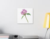 Purple Red Clover Botanical Art Classic Stretched Canvas | Floral Wall Decor, detail view (Bill Shew)
