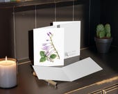 Lavender Hosta Watercolor Greeting Cards – Botanical Purple Blooms (8 Pack), alternate view (Bill Shew)