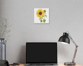 Golden Sunflower Botanical Art Classic Stretched Canvas | Floral Wall Decor, in-room view (Bill Shew)
