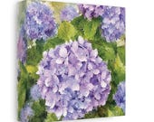 Purple Hydrangea Canvas Print, Botanical Wall Art, Garden Blooms (Digital Art), detail view (Bill Shew)