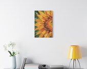 Bold Sunflower Macro Canvas Print, Textured Botanical Wall Art, Golden Yellow Decor, alternate view (Bill Shew)