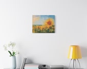 Sunflower Field Canvas Print, Hazy Daylight Botanical Art, Abstract Sunflowers Wall Decor, alternate view (Bill Shew)