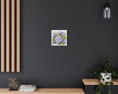 Purple Hydrangea Canvas Print, Blue Hydrangea Digital Art Print, Botanical Wall Art, Canvas Wall Decor, in-room view (Bill Shew)