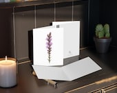 8 cards - Blazing Star Greeting Card, Purple Liatris Botanical Watercolor, alternate view (Bill Shew)